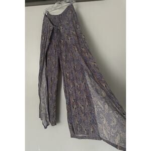 Denim & Supply Ralph Lauren M Flowy Boho Paisley Palazzo Peasant Pants Tie